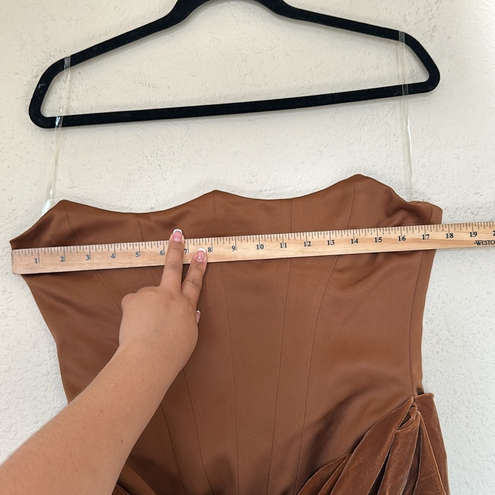 House of CB- Persephone Toffee Strapless Corset Maxi Dress Size Large NWOT Brown - Picture 6 of 10